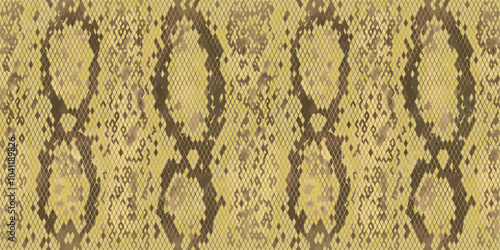 シームレス　パターン　ベクター　金色　パイソン柄　2025巳年年賀状背景　