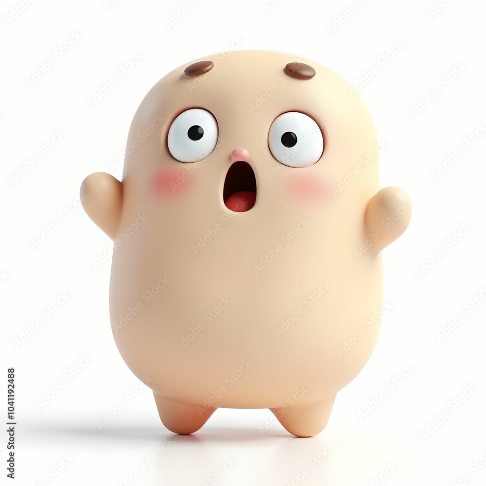 Cute 3D character, cartoon sticker on white background, 3D rendering Cute 3D character, cartoon sticker on white background, 3D rendering