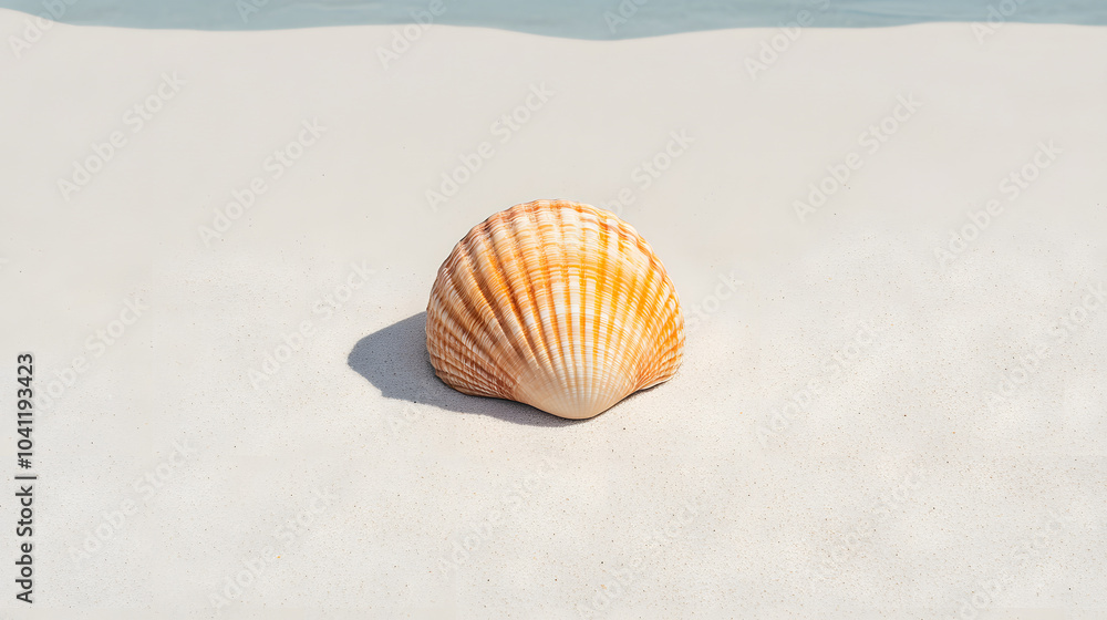 Seashell on a White Sandy Beach Seashell on a White Sandy Beach