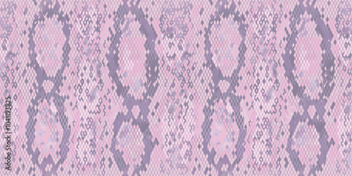 シームレス　パターン　ベクター　ピンク色　パイソン柄　2025巳年年賀状背景　