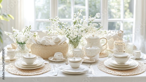 Elegant Table Setting with Joyful Atmosphere