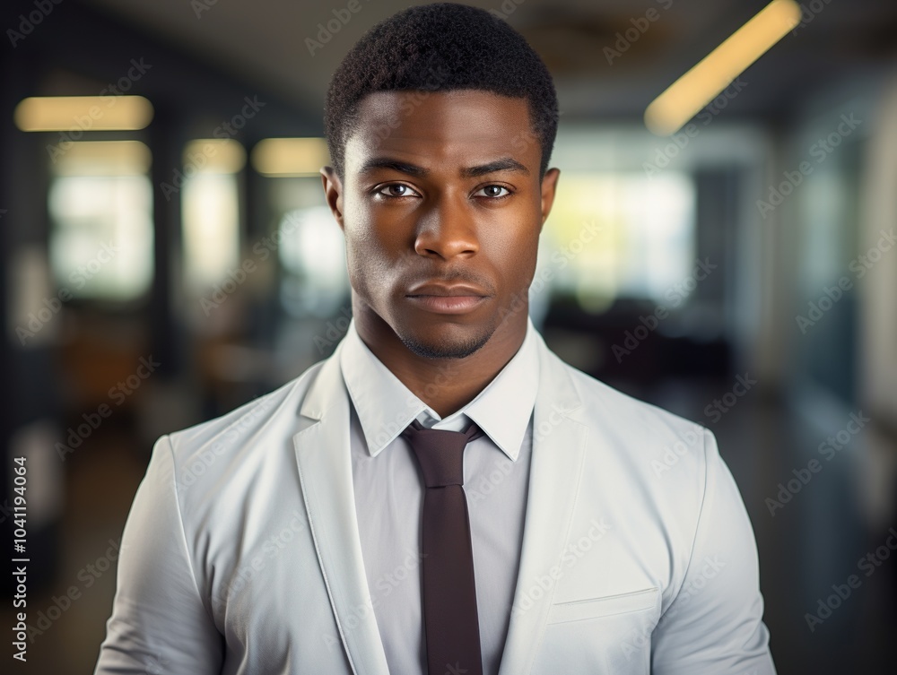 Portrait Attractive African young confident business man in business professional working office. Portrait Attractive African young confident business man in business professional working office.