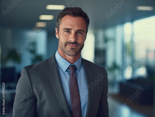 Portrait Attractive confident business man in business professional working office