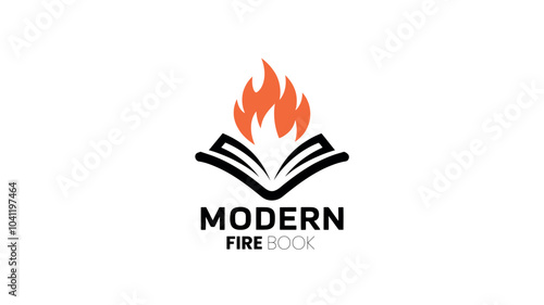 Creative Fire book Logo With Flaming Book Design