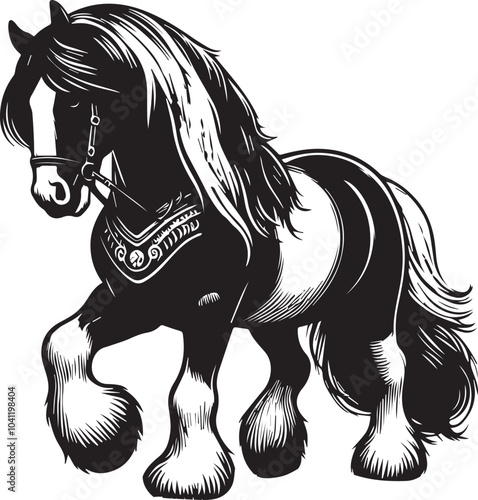 Shire horse vector