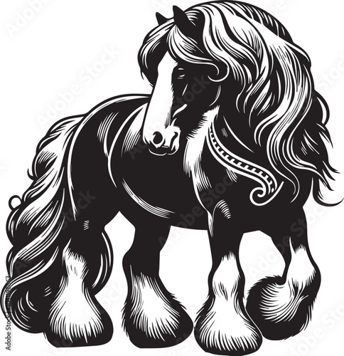 Shire horse vector