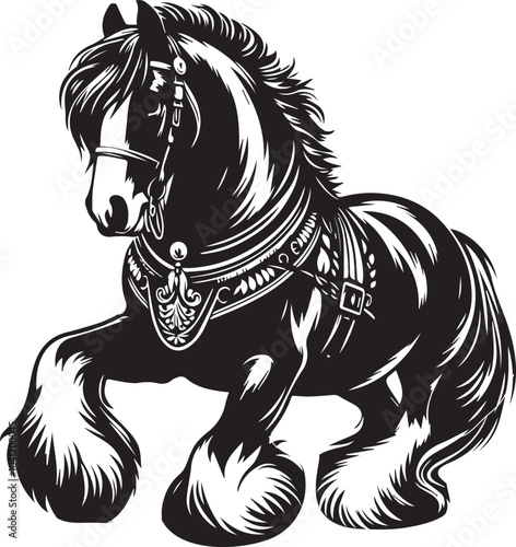 Shire horse vector