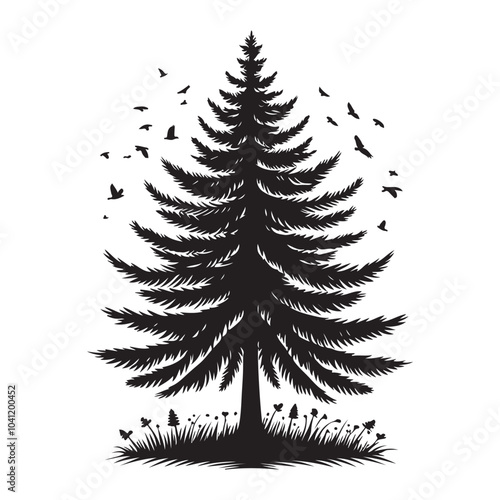 pine tree vector silhouette