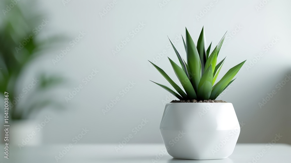 Minimalist doctor's office plant, geometric pot Minimalist doctor's office plant, geometric pot