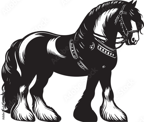 Shire horse vector photo