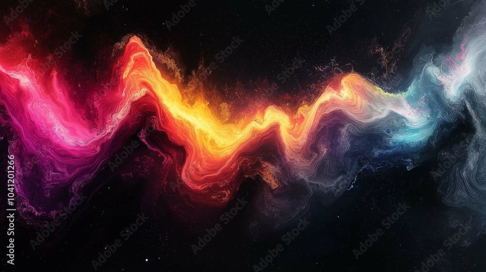 Cosmic Wave of Colors Washing Over Darkness Cosmic Wave of Colors Washing Over Darkness