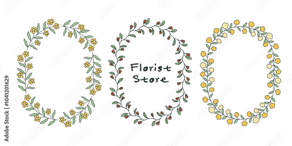 set of floral frame design illuatration, design for ornament of quotes and etc set of floral frame design illuatration, design for ornament of quotes and etc