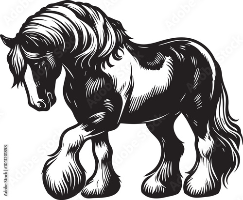 Shire horse vector