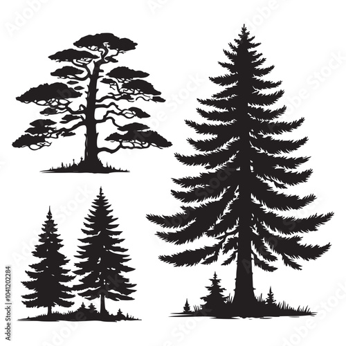 pine tree vector silhouette