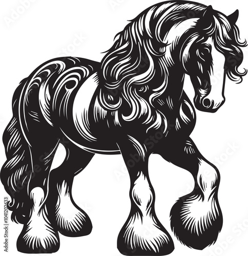 Shire horse vector