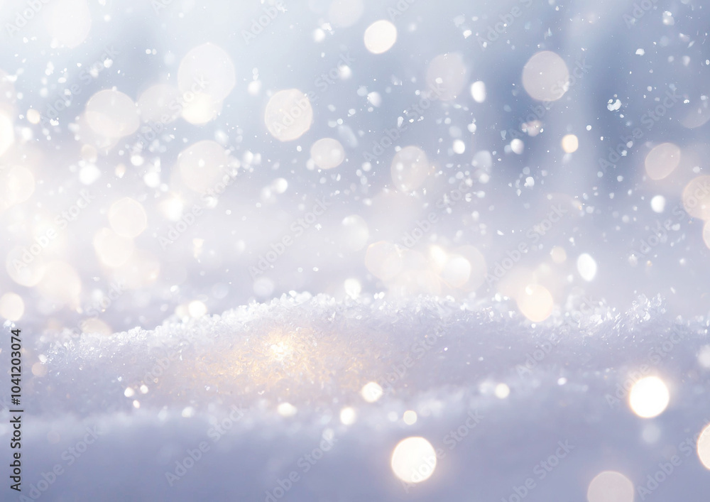 Naklejka premium 雪と光の白い背景
