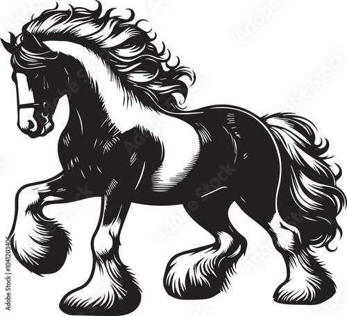 Shire horse vector photo