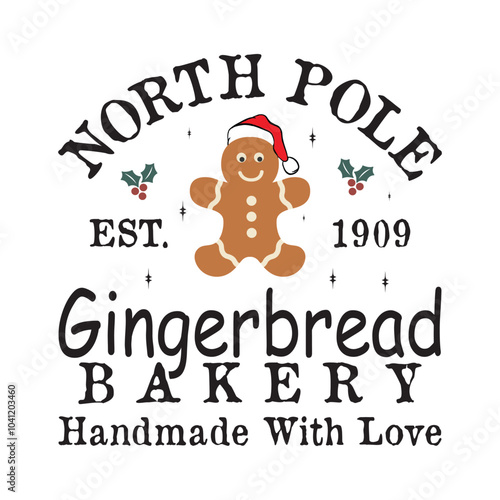 North pole gingerbread bakery handmade with love