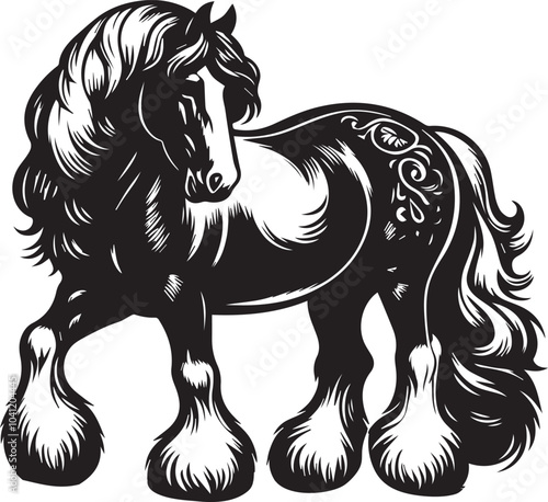 Shire horse vector