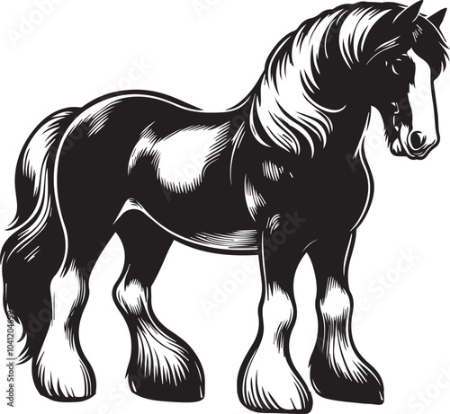 Shire horse vector