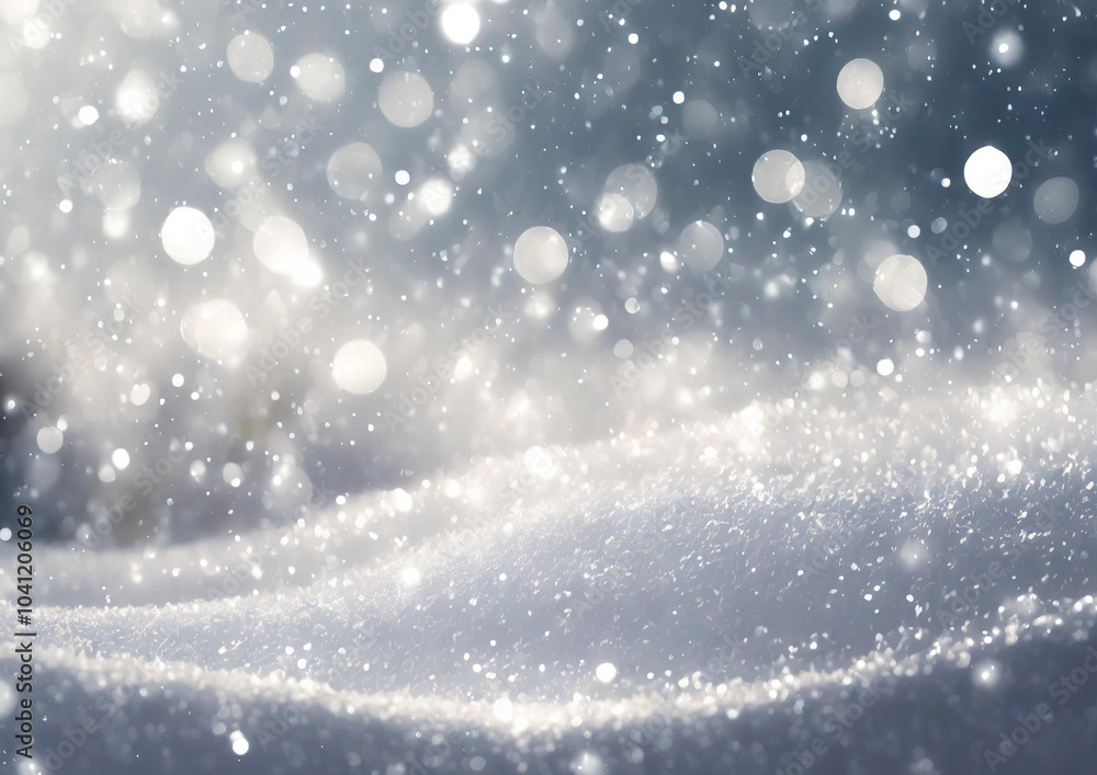 Fototapeta premium 雪と光の白い背景