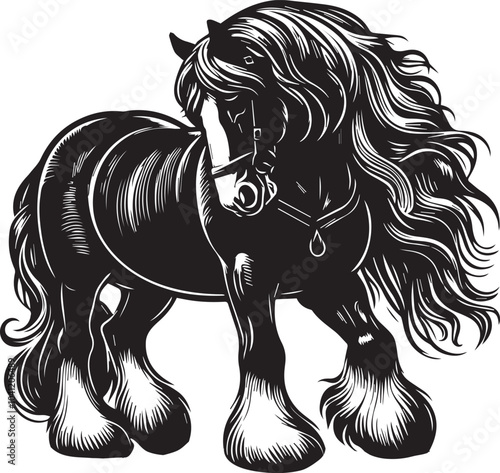 Shire horse vector