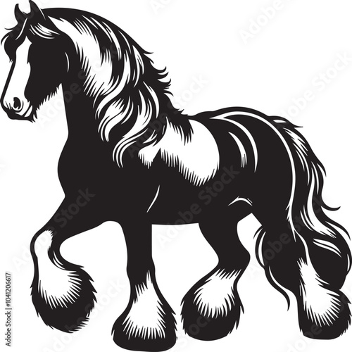 Shire horse vector