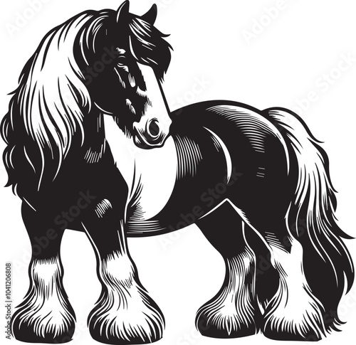 Shire horse vector