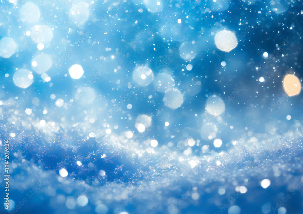 雪と光の青色背景 雪と光の青色背景