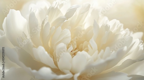 Fototapeta Naklejka Na Ścianę i Meble -  Close up of a stunning white peony flower Macro floral background detail
