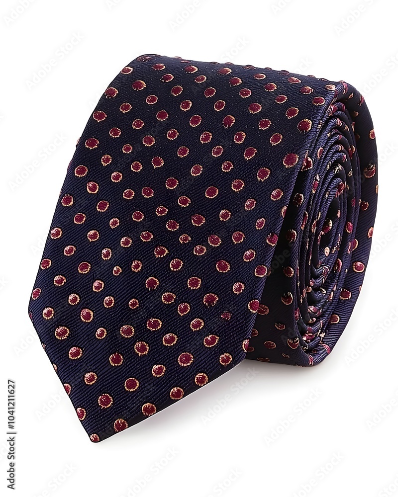 Elegant navy tie with polka dot pattern Elegant navy tie with polka dot pattern