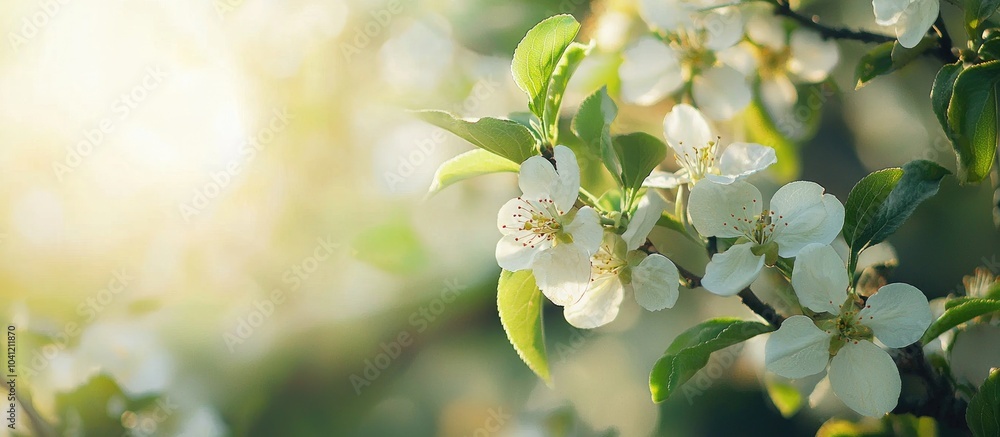 Obraz premium Blooming Aplle Tree In The Garden Selective Focus