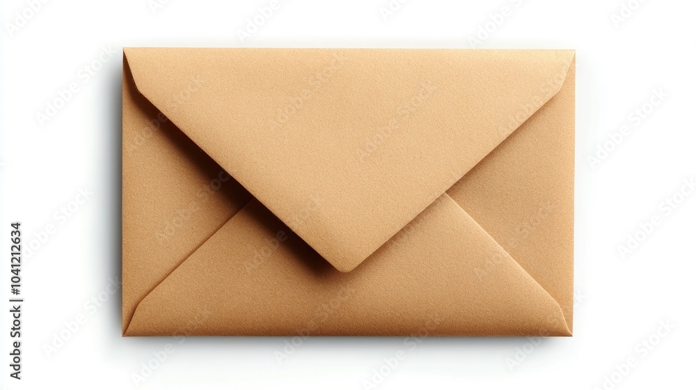 Empty brown envelope on a white background isolated for clarity