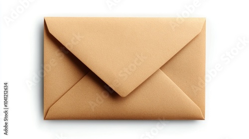 Empty brown envelope on a white background isolated for clarity