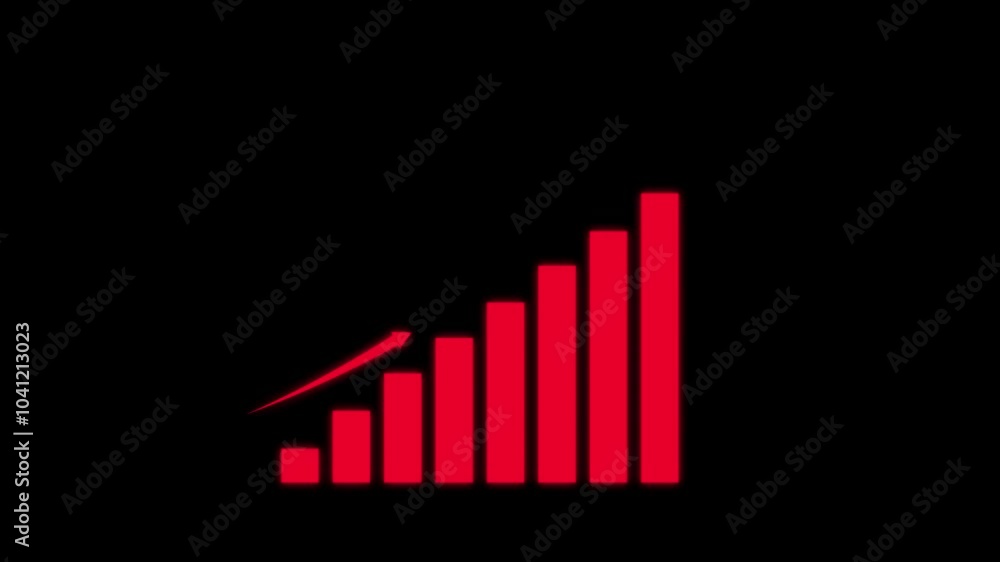 business graph icon animated white color on a black background. business graph icon animated white color on a black background.