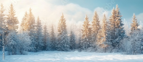 Fir Forest On A Sunny Day In Spring Winter Landscape photo