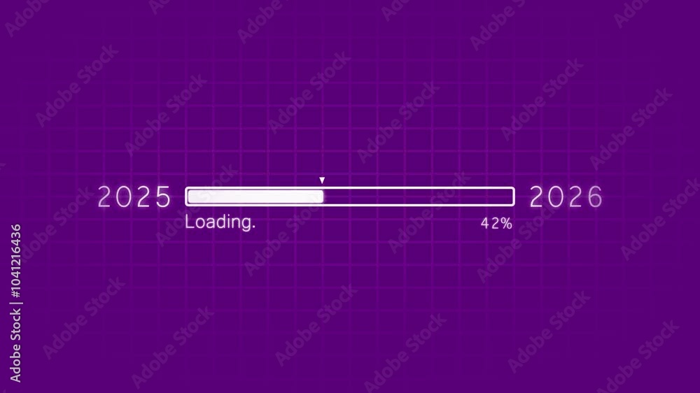 Countdown to 2026. The virtual download bar with loading progress bar ...