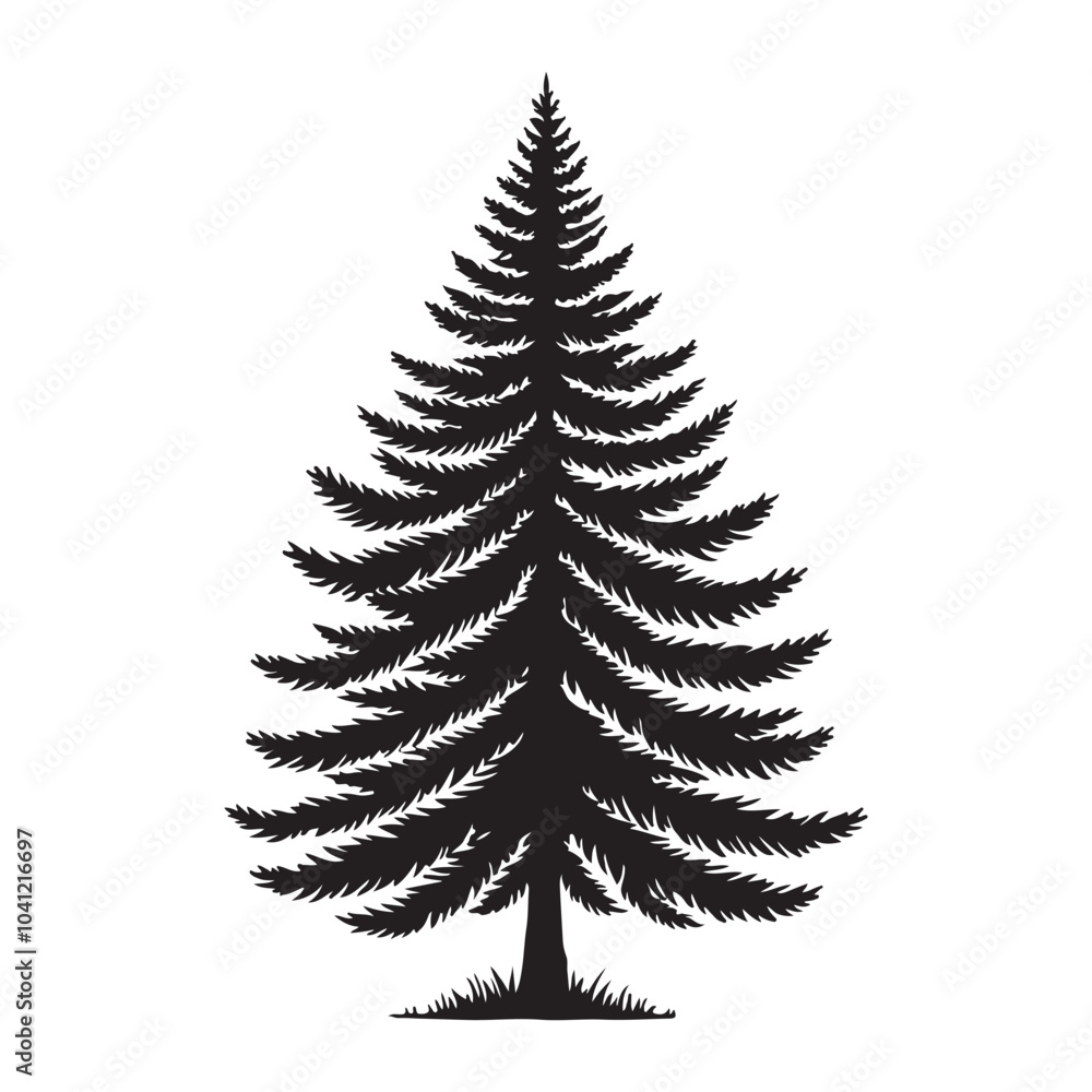 Obraz premium pine tree vector silhouette
