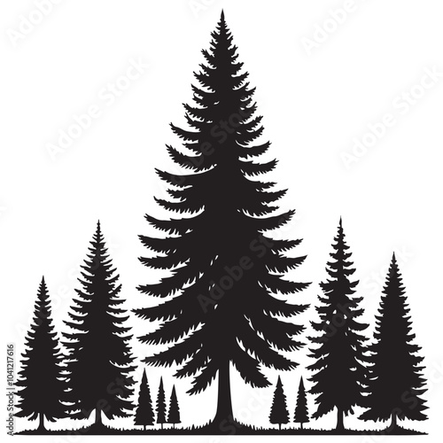pine tree vector silhouette