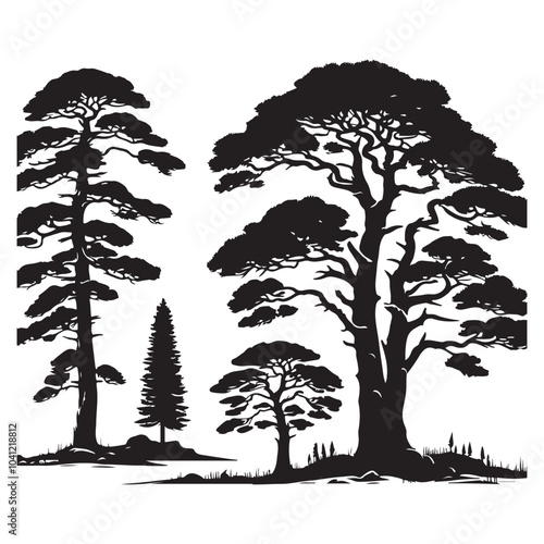 pine tree vector silhouette