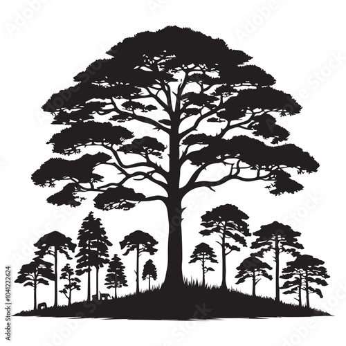 pine tree vector silhouette