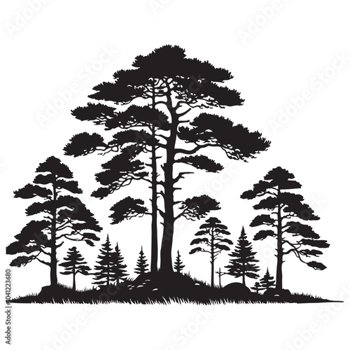 pine tree vector silhouette