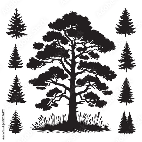 pine tree vector silhouette