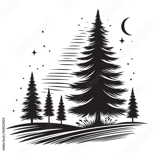pine tree vector silhouette