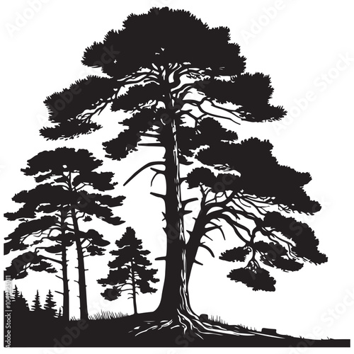 pine tree vector silhouette