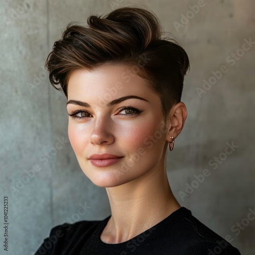 Confident woman with a stylish haircut