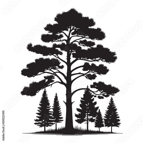 pine tree vector silhouette