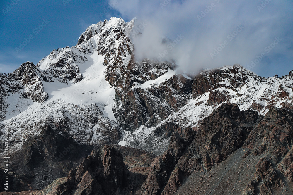 Obraz premium A majestic peak in the Valtellina, the Monte Disgrazia. Italy landscape