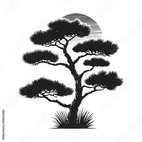 pine tree vector silhouette