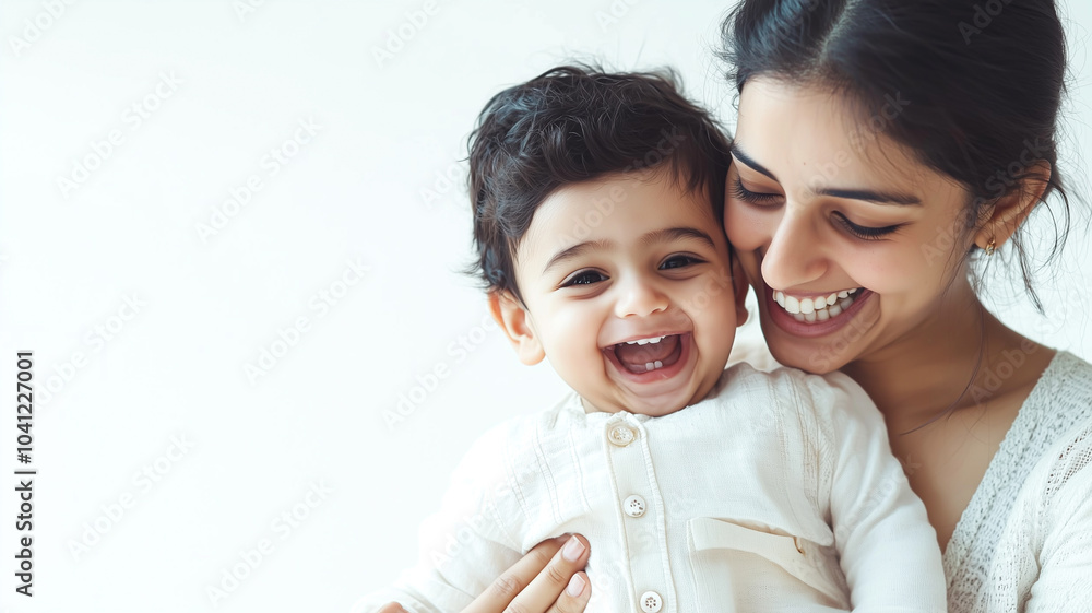 Joyful Moments: Indian Mother and Son Sharing Laughter and Love.. Joyful Moments: Indian Mother and Son Sharing Laughter and Love..